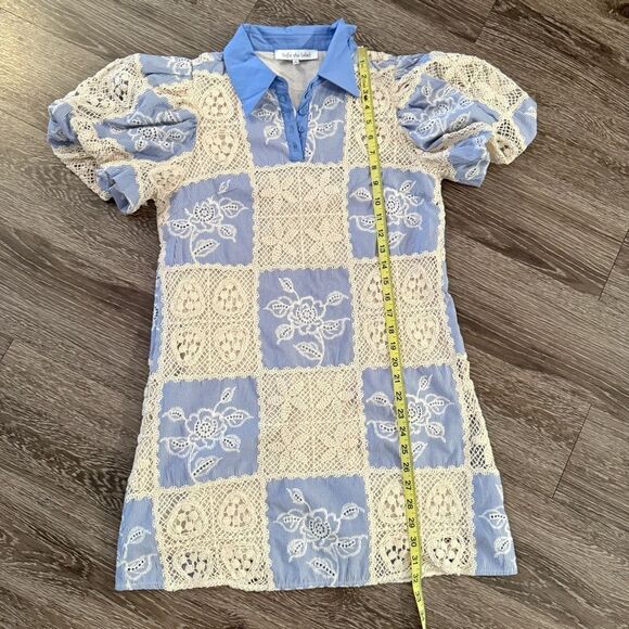 Sofie the Label Sydney Blue Knit Patchwork Mini Dress - Picture 6 of 8